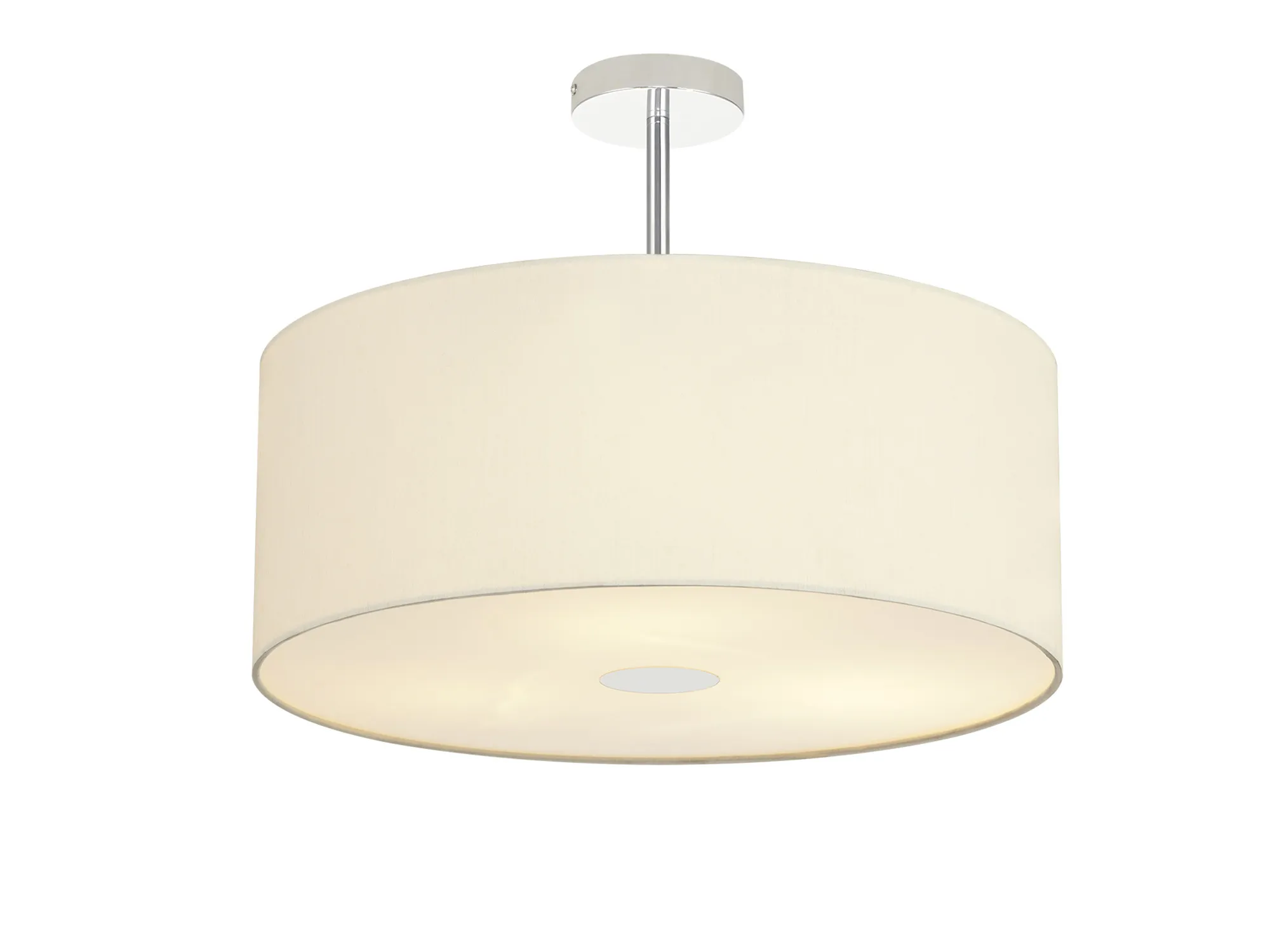 Baymont 50cm Semi Flush 3 Light Polished Chrome, Ivory Pearl, Frosted Diffuser